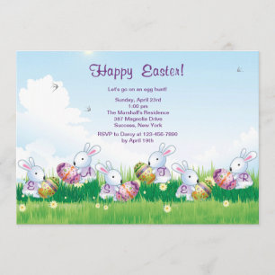 Häschen an Spiel-Ostern-Einladung Einladung
