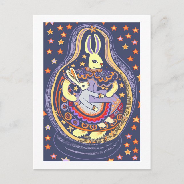 Häschen Babooshka Postkarte (Vorderseite)