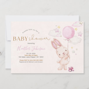 Häschen-Baby-Party Mädchen Einladung