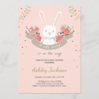 Häschen-Babypartyeinladung Kaninchen-Frühling mit