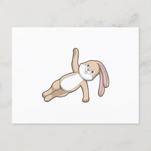 Häschen beim Yogastretchen Postkarte