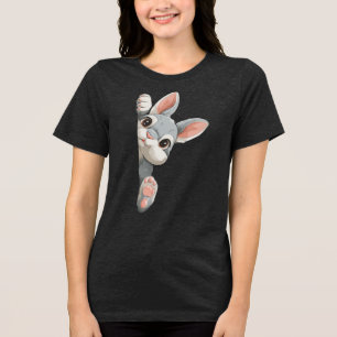 Häschen beobachtet dich Tri-Blend shirt