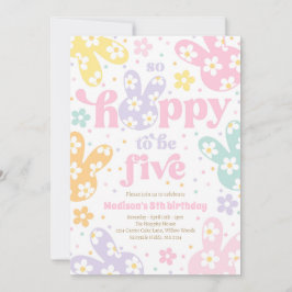 Häschen Daisy Floral Pastell Frühling 5. Geburtsta Einladung