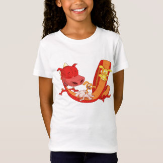 Häschen, die auf Drachen schieben T-Shirt