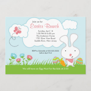 Häschen-Ei-Jagd-Osternbrunch-Party Einladung