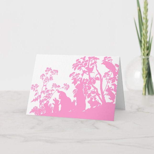 Häschen-Familie Feiertagskarte (Vorderseite)