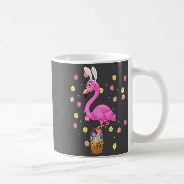 Häschen Flamingo bringt Eier Korb Frohe Ostern D Kaffeetasse (Rechts)