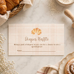 Häschen-im-Nest-Croissant-Mädchen-Windel-Raffle Mitteilungskarte