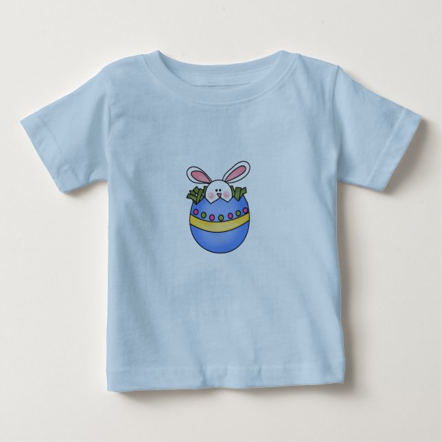 Häschen in blauem Ei-Ostern-T-Shirt Baby T-shirt (Vorderseite)