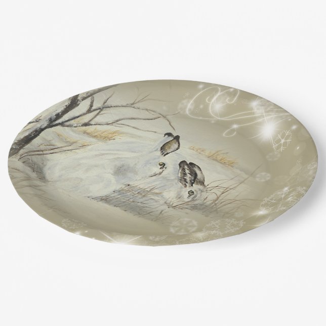 Häschen/Kaninchen-PapierTeller Pappteller (Schrägansicht)