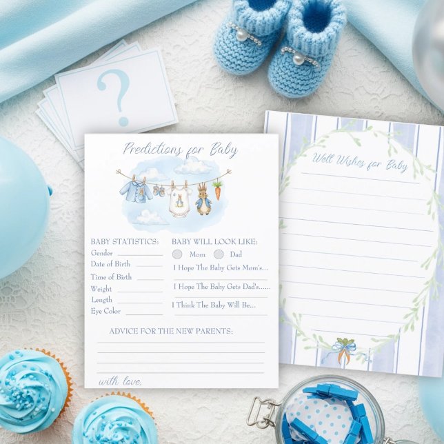 Häschen-Kleidungsleine-Baby-Shower-Vorhersage  (Von Creator hochgeladen)