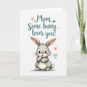Häschen liebt Mama Türkis Schriftkarte Karte