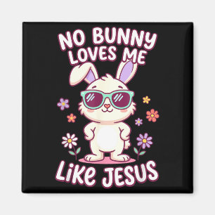 Häschen liebt mich wie Jesus Ostern christliche Bi Magnet