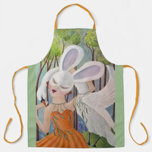 Häschen-Mädchen und Schwan - Whimsical Art Schürze