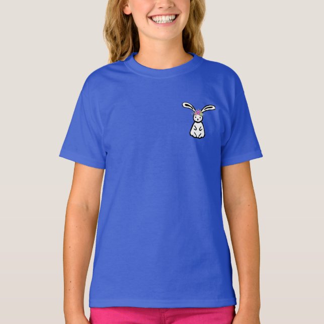 Häschen mit Blumen-Krone T-Shirt (Vorderseite)