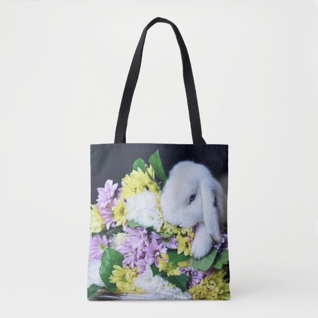 HÄSCHEN MIT BLUMEN-TASCHEN-TASCHE (Vorderseite)
