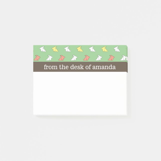 Häschen-Muster Post-it Klebezettel (Vorderseite)