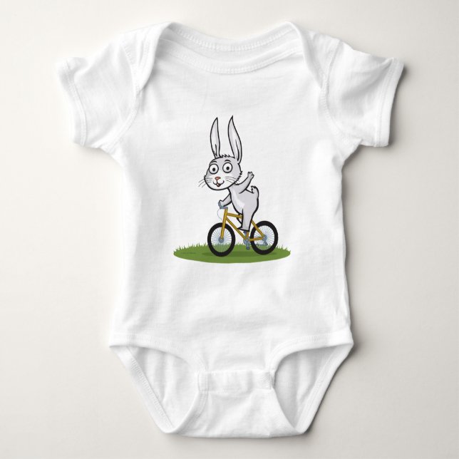 Häschen-Radfahrer Baby Strampler (Vorderseite)
