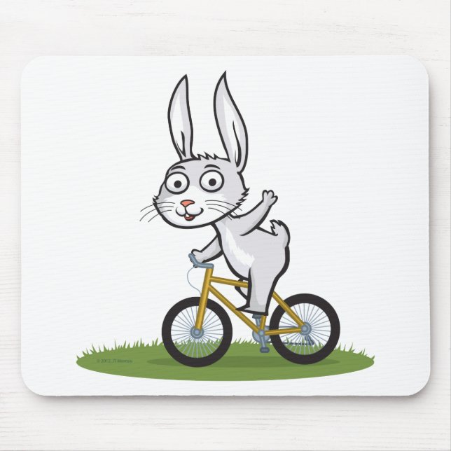 Häschen-Radfahrer Mousepad (Vorne)