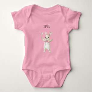 Häschen Schmetterling Röte Rosa Baby Strampler