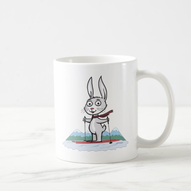 Häschen-Skifahren Tasse (Rechts)