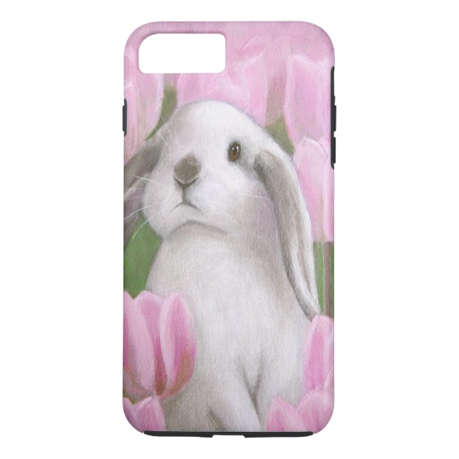 Häschen u. Tulpen Case-Mate iPhone Hülle (Rückseite)
