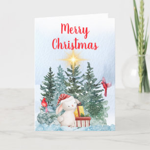 Häschen und Kardinäle Feiertagskarte