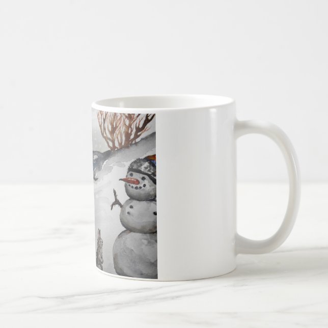 Häschen- und Snowmanwinter-Tasse Kaffeetasse (Rechts)