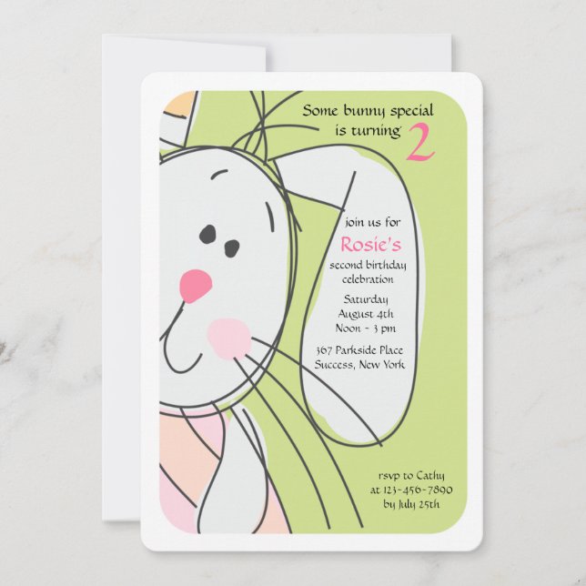 Häschen-Verstecken-Einladung Einladung (Vorderseite)