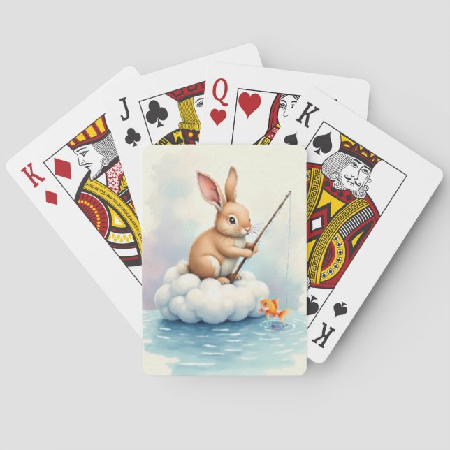Häschenfischen von einer Wolke Spielkarten (Rückseite)