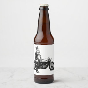 Häschenradfahrer Bierflaschenetikett
