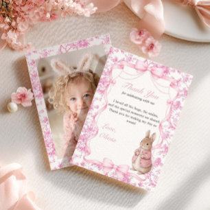 Hase 1. Geburtstags-Foto-Flat-Dankeschön-Karte Dankeskarte