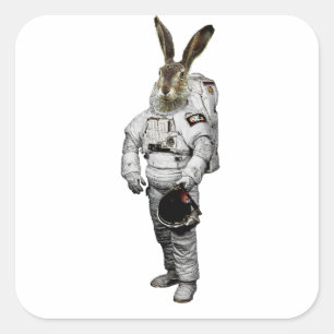 Hase Astronaut Aufkleber