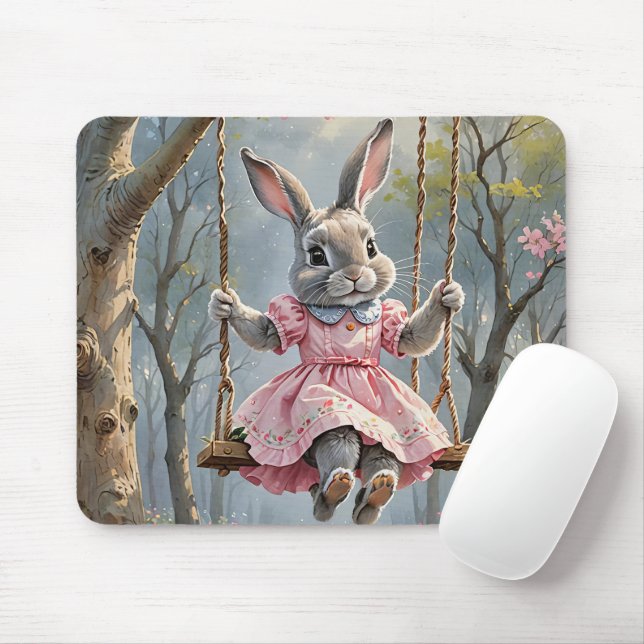 Hase auf Schwung Mousepad (Mit Mouse)
