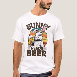 Hase braucht Bier Lustiges Design für Bierliebhabe T-Shirt