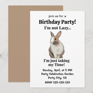 Hase Bunny Niedlich Lustiger Geburtstag Einladung