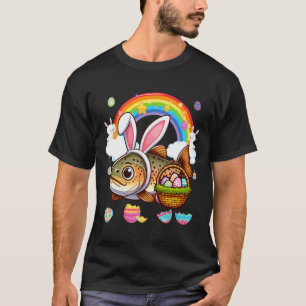 Hase Forelle Fisch Ostern Jagd Eier Bysket Farbgeb T-Shirt