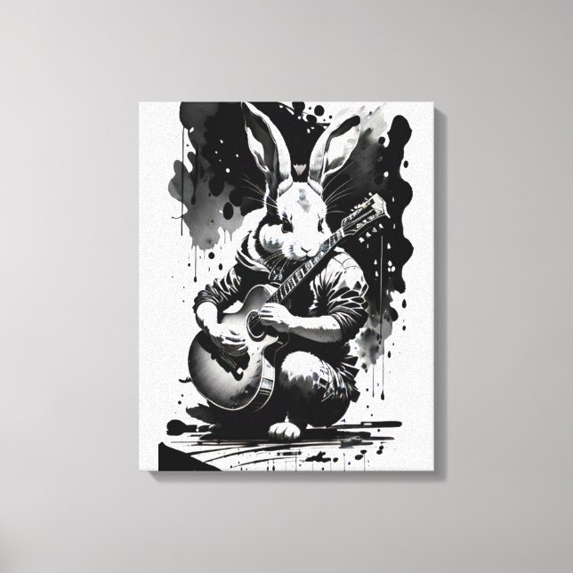 Hase Guitare Leinwanddruck (Vorderseite)