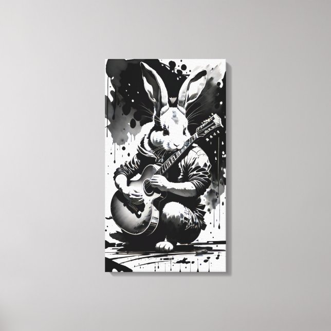 Hase Guitare Leinwanddruck (Vorderseite)