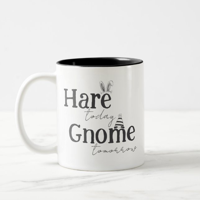 Hase heute, Gnom morgen Kaffeetasse (Links)