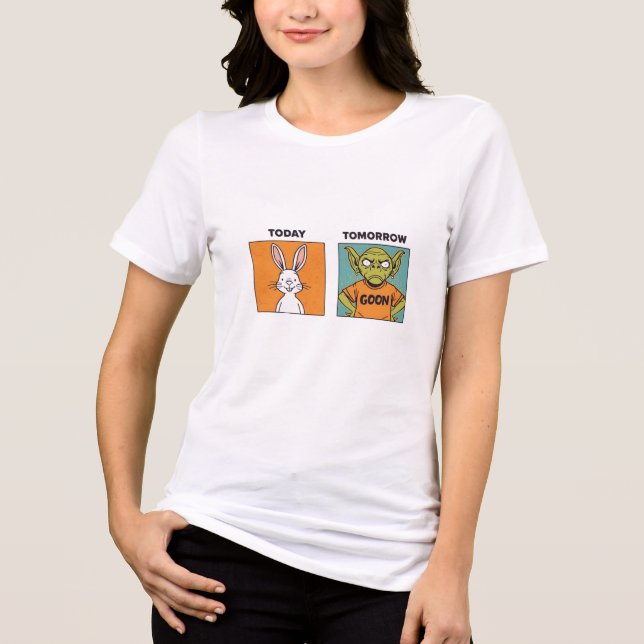 Hase heute, Schläger morgen Tri-Blend Shirt (Vorderseite)