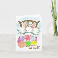 Hase im Bett Sie krank? Karte