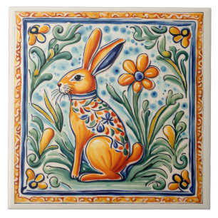 Hase Kaninchen Mittelmeer Hase Volks Tier Kunst Fliese
