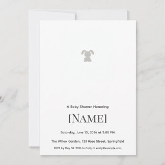 Hase Minimal Baby Shower Einladung, editierbar Einladung