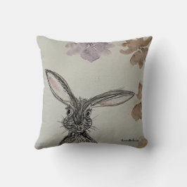 Hase mit Blume Kissen