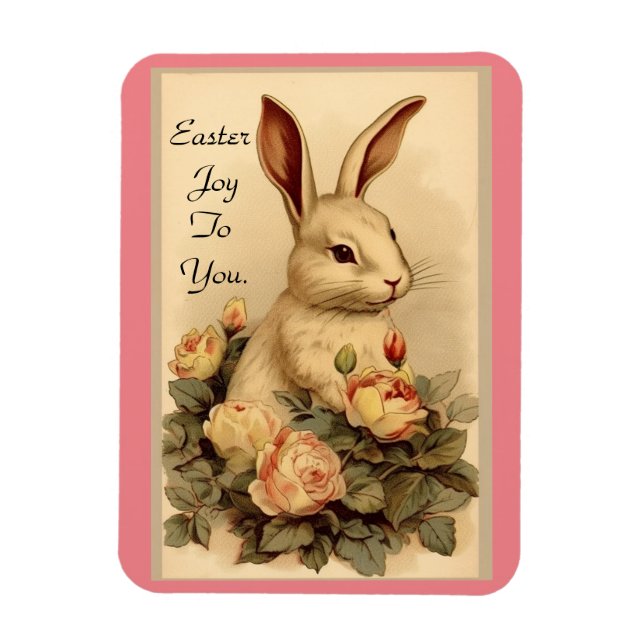 Hase mit Blumen flexibler Magnet (Vertikal)