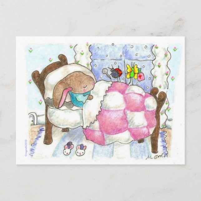 Hase mit Bugs Postkarte (Vorderseite)