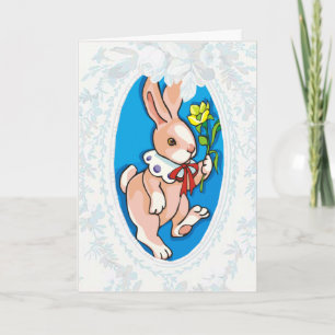 Hase mit gelber Osterkarte der Blume Feiertagskarte