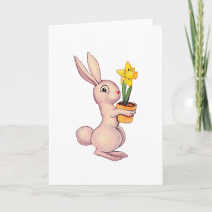 Hase mit Narzisse Feiertagskarte