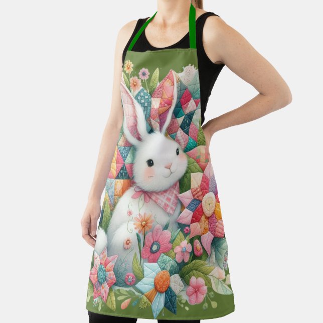 Hase mit Quilt und Blumen Schürze (InSitu)